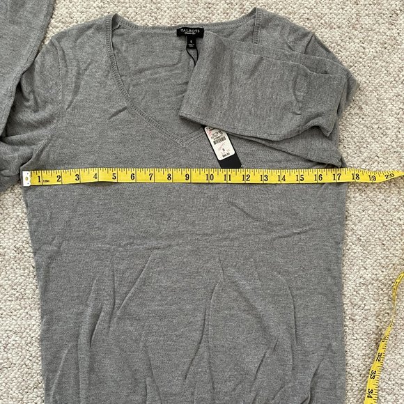 NWT Talbots Grey V-Necks Sweater Size S - Picture 6 of 7